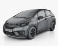 Honda Fit (Jazz) 2016 3D模型 wire render