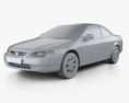Honda Accord coupe 2002 3d model clay render