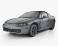 Honda Civic del Sol 1998 3D模型 wire render
