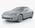 Honda Civic del Sol 1998 3D模型 clay render