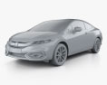 Honda Civic coupe 2017 3d model clay render