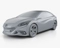 Honda B 2017 3D модель clay render