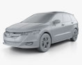 Honda Stream RSZ 2014 3D-Modell clay render