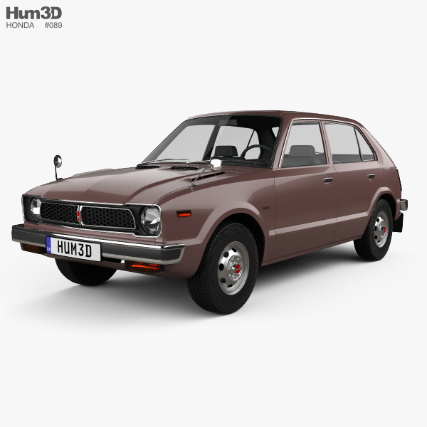 Honda Civic 4-Türer 1976 3D-Modell