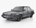 Honda Civic 세단 1983 3D 모델  wire render