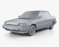 Honda Civic sedan 1983 3D-Modell clay render