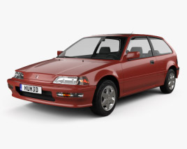 Honda Civic hatchback 1991 3D model