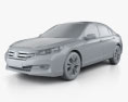 Honda Accord (CN) 2016 3D-Modell clay render