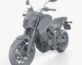 Honda CB 650F 2015 3d model clay render