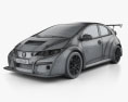 Honda Civic Type-R TCR 2015 3d model wire render