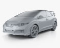 Honda Civic Type-R Хетчбек 2015 3D модель clay render
