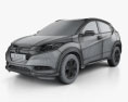 Honda HR-V EX-L con interior 2015 Modelo 3D wire render