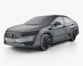 Honda FCX Clarity 2016 3D模型 wire render