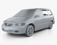 Honda Odyssey 2003 3d model clay render