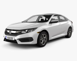 Honda Civic LX HQインテリアと 2016 3Dモデル
