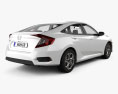 Honda Civic LX with HQ interior 2019 3d model back view