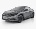 Honda Civic coupe 2019 3d model wire render