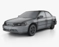 Honda Accord EX (US) 2002 3d model wire render