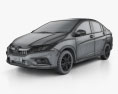 Honda City 2017 3d model wire render