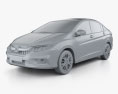 Honda City 2017 3d model clay render