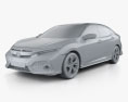 Honda Civic Sport hatchback 2019 3d model clay render