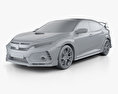 Honda Civic Type-R Prototype hatchback with HQ interior 2019 3d model clay render