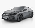 Honda Civic Si クーペ HQインテリアと 2016 3Dモデル wire render