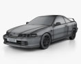 Honda Integra Type-R coupe 2001 3d model wire render