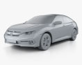 Honda Civic LX 轿车 2019 3D模型 clay render