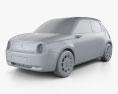 Honda e 2020 3d model clay render
