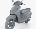 Honda Activa 125 with HQ dashboard 2019 3d model clay render