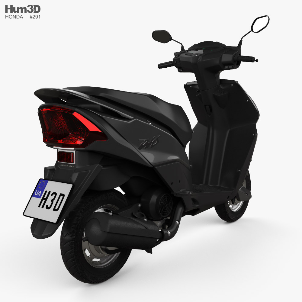 Honda Dio 2020 3d model back view
