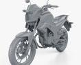 Honda CB160F 2020 3d model clay render