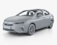 Honda City with HQ interior 2022 3d model clay render