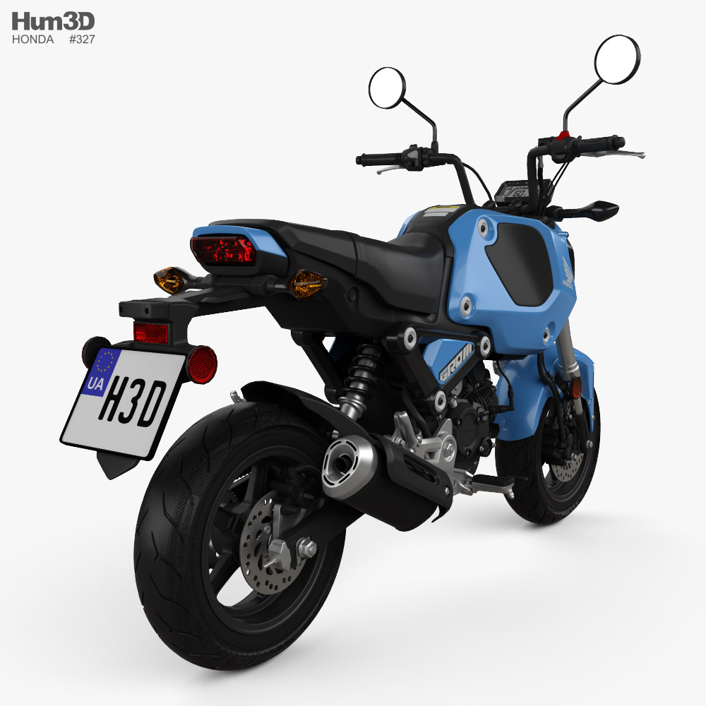 Honda Grom with HQ dashboard 2021 3d model back view