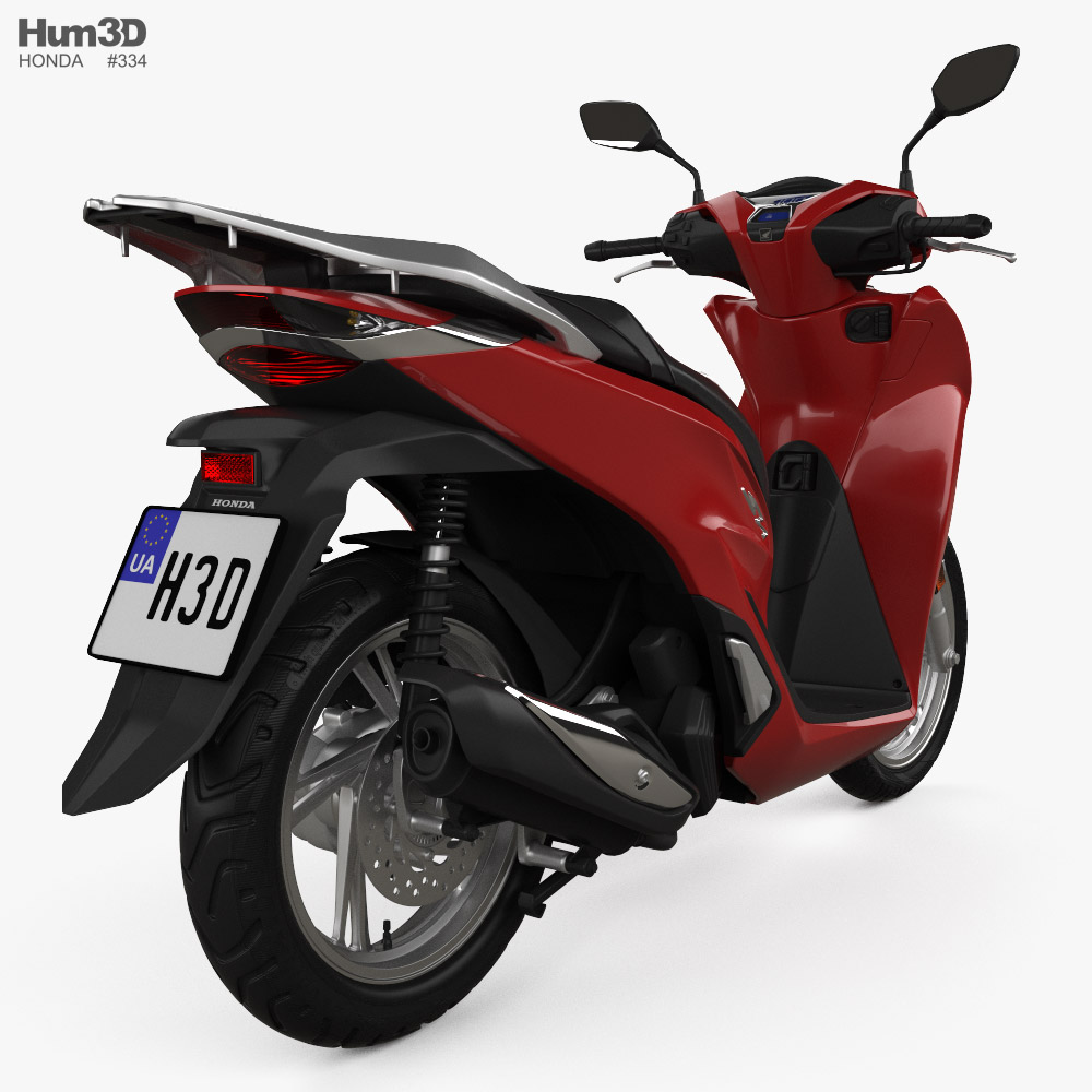 Honda SH150 2021 3d model back view