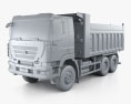 Hongyan Kingkan Powerforce 380 Dump Truck 3-axle 2017 3d model clay render