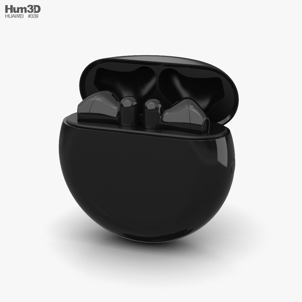 Huawei Freebuds 3 黒 3Dモデル