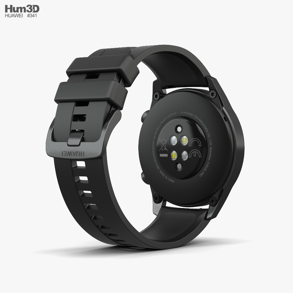 Huawei Watch GT 2 黒 3Dモデル