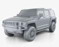 Hummer H3 2011 3d model clay render