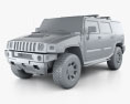Hummer H2 2014 3d model clay render