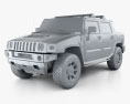 Hummer H2 SUT 2014 3d model clay render