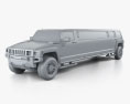 Hummer H3 Limousine 2011 3d model clay render