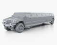 Hummer H2 Limousine 2011 3d model clay render