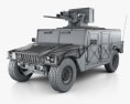 Hummer M242 Bushmaster 2011 3d model wire render
