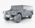 Hummer H1 wagon 2005 3d model clay render