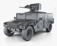 Hummer H1 M242 Bushmaster with HQ interior 2011 3d model wire render