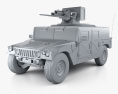 Hummer H1 M242 Bushmaster with HQ interior 2011 3d model clay render