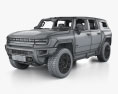 Hummer EV SUV з детальним інтер'єром 2023 3D модель wire render