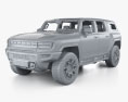 Hummer EV SUV з детальним інтер'єром 2023 3D модель clay render